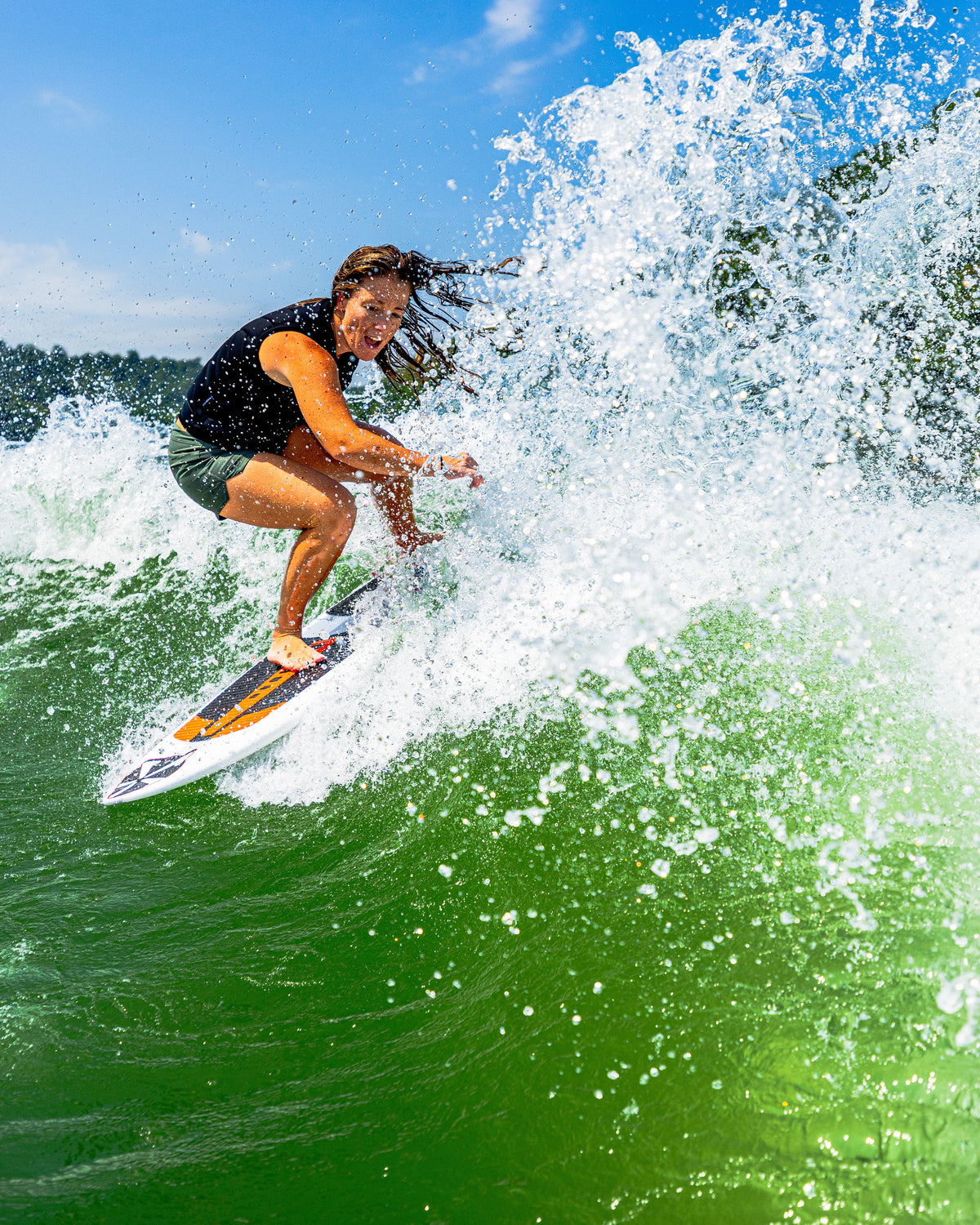 2027 Phase Five Aku V3 wakesurf board action photo