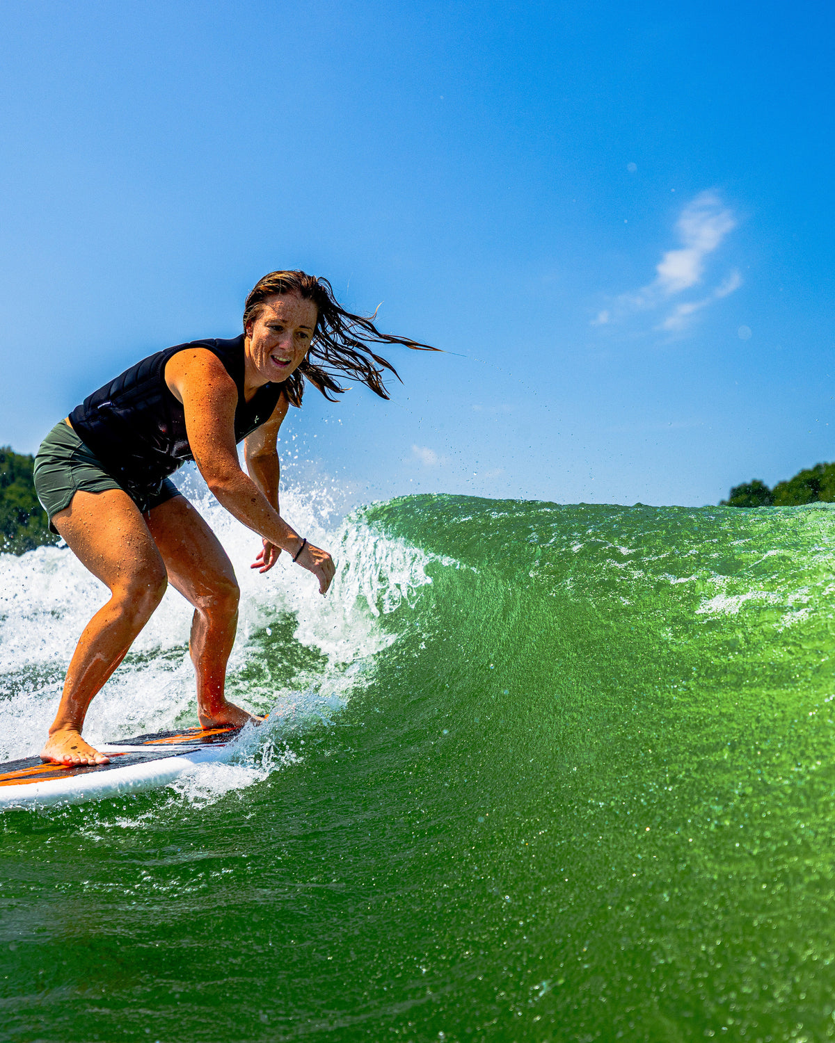 2027 Phase Five Aku V3 wakesurf board action photo