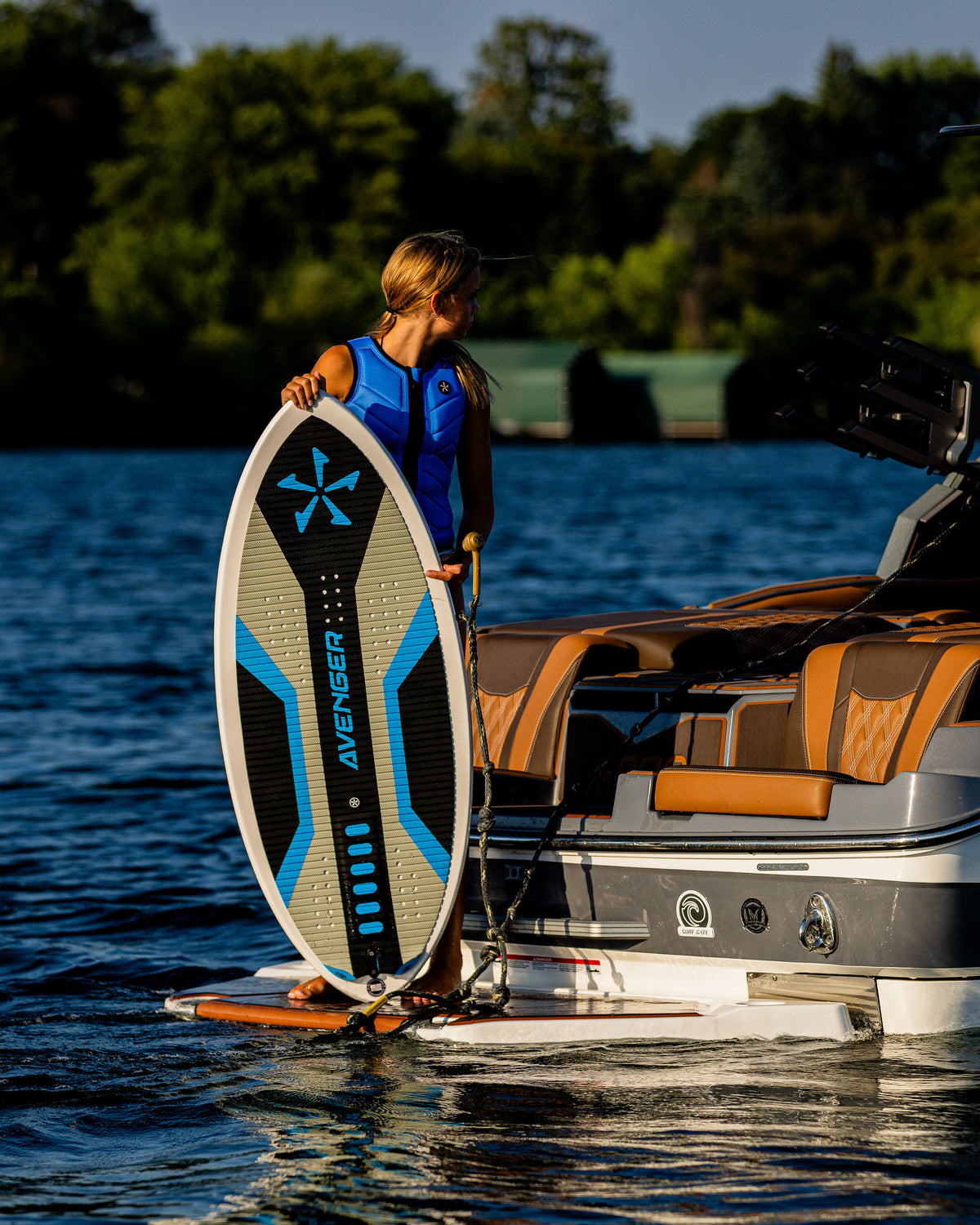 2027 Phase Five Avenger wakesurf board lifestyle photo