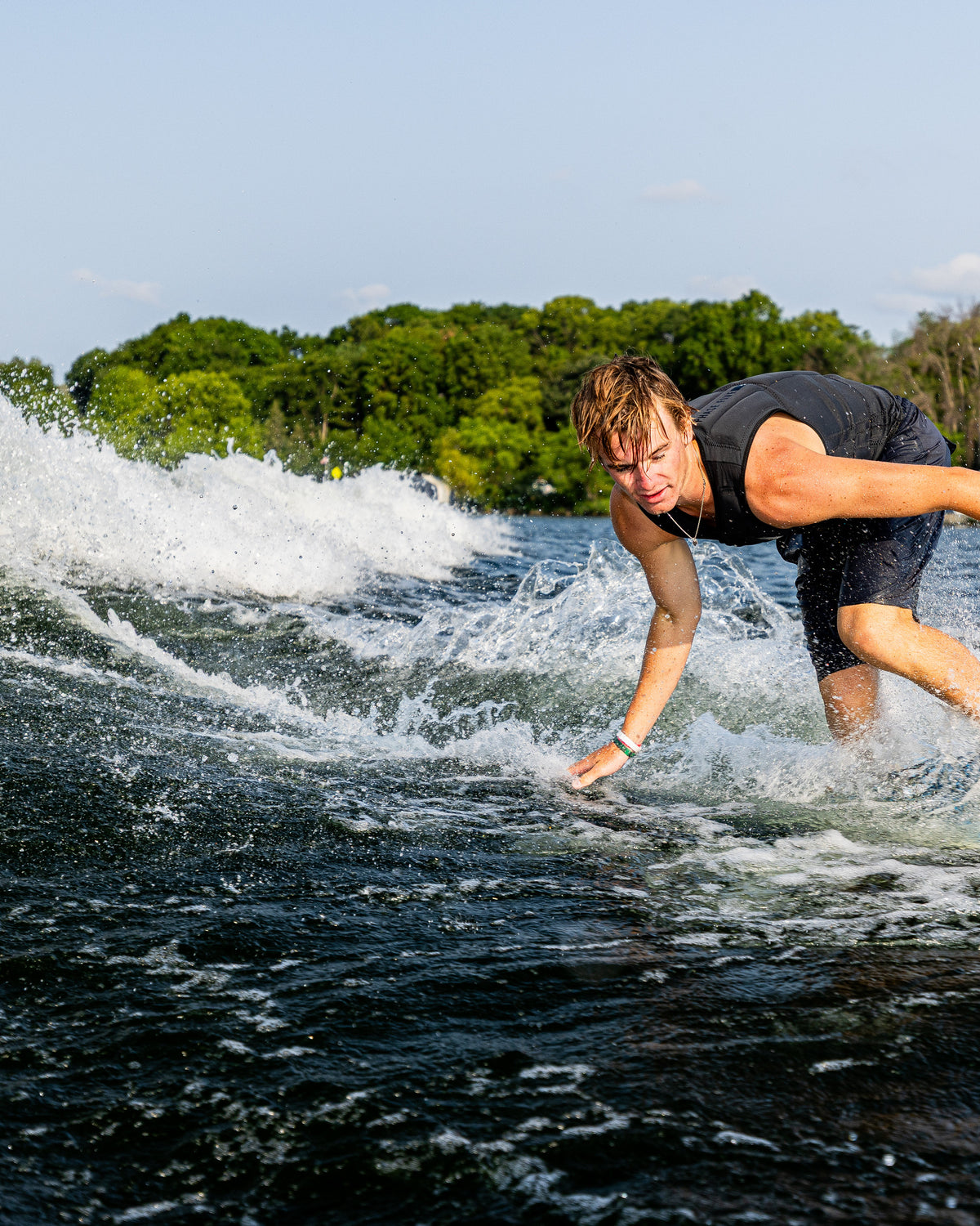 2027 Phase Five Avenger wakesurf board action photo