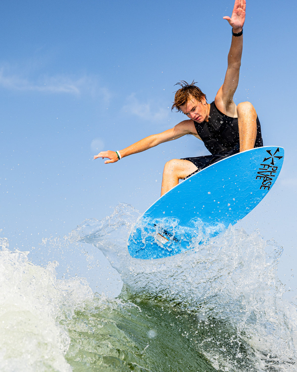 2027 Phase Five Avenger wakesurf board action photo