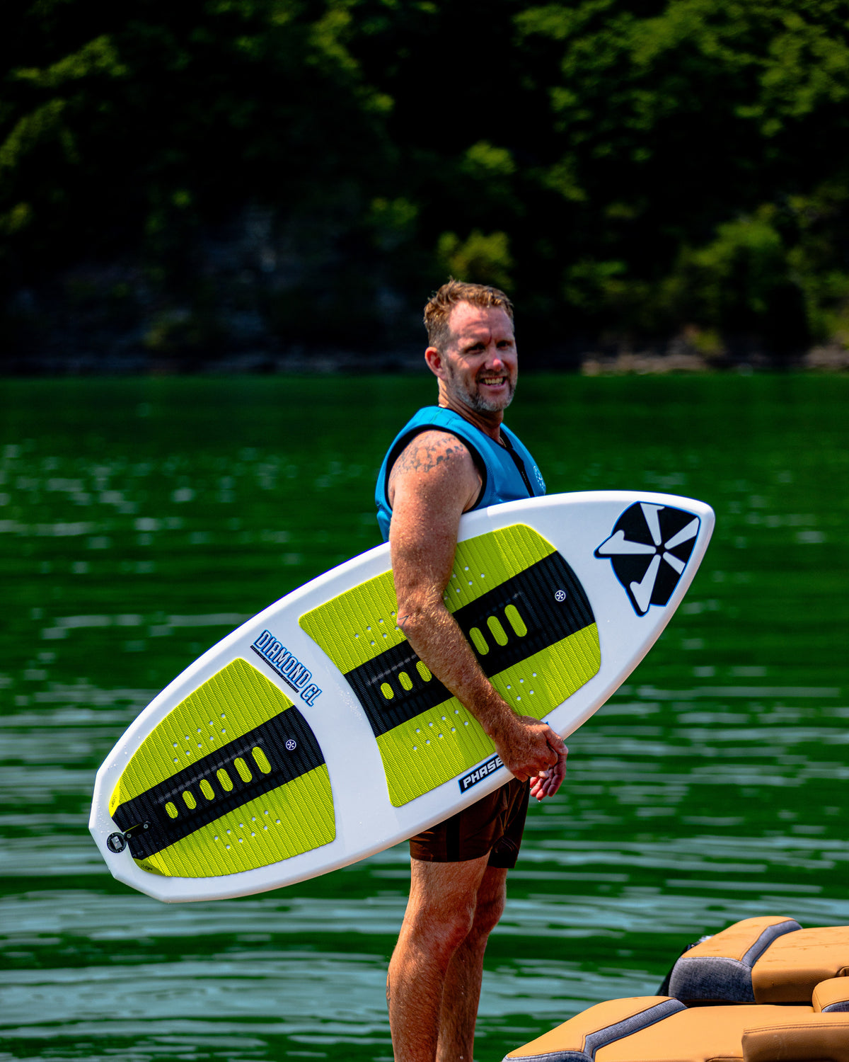 2027 Phase Five Diamond CL wakesurf board lifestyle photo