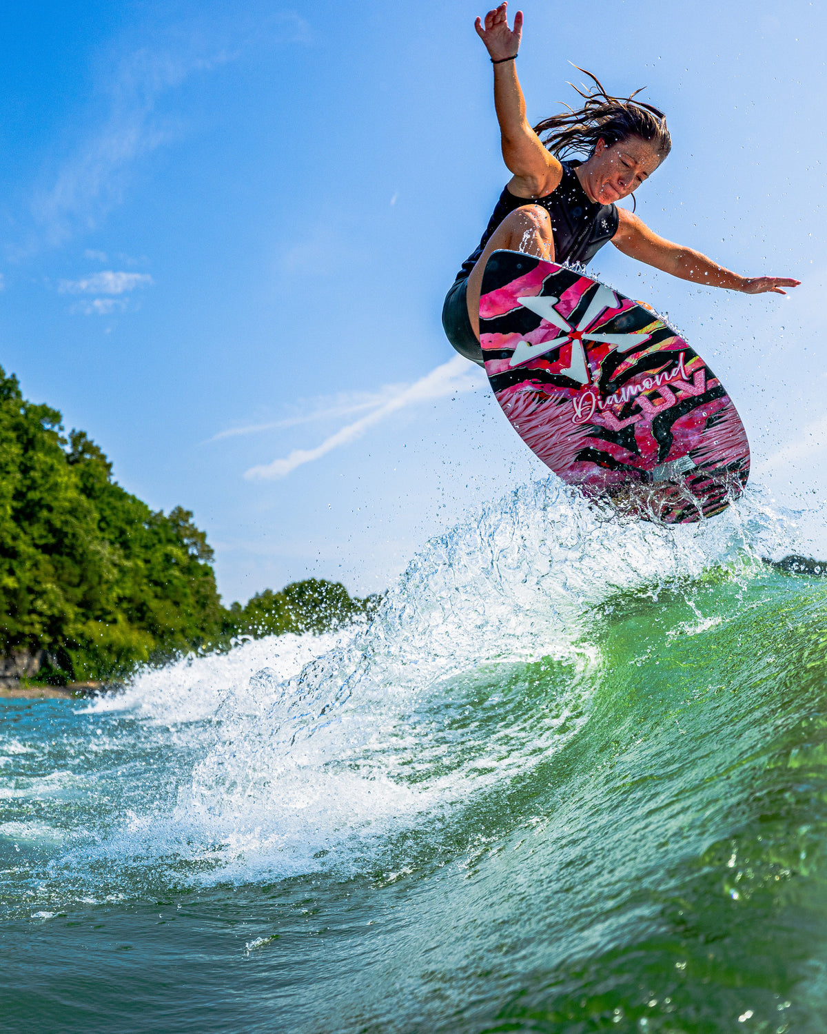 2027 Phase Five Diamond Luv wakesurf board action photo