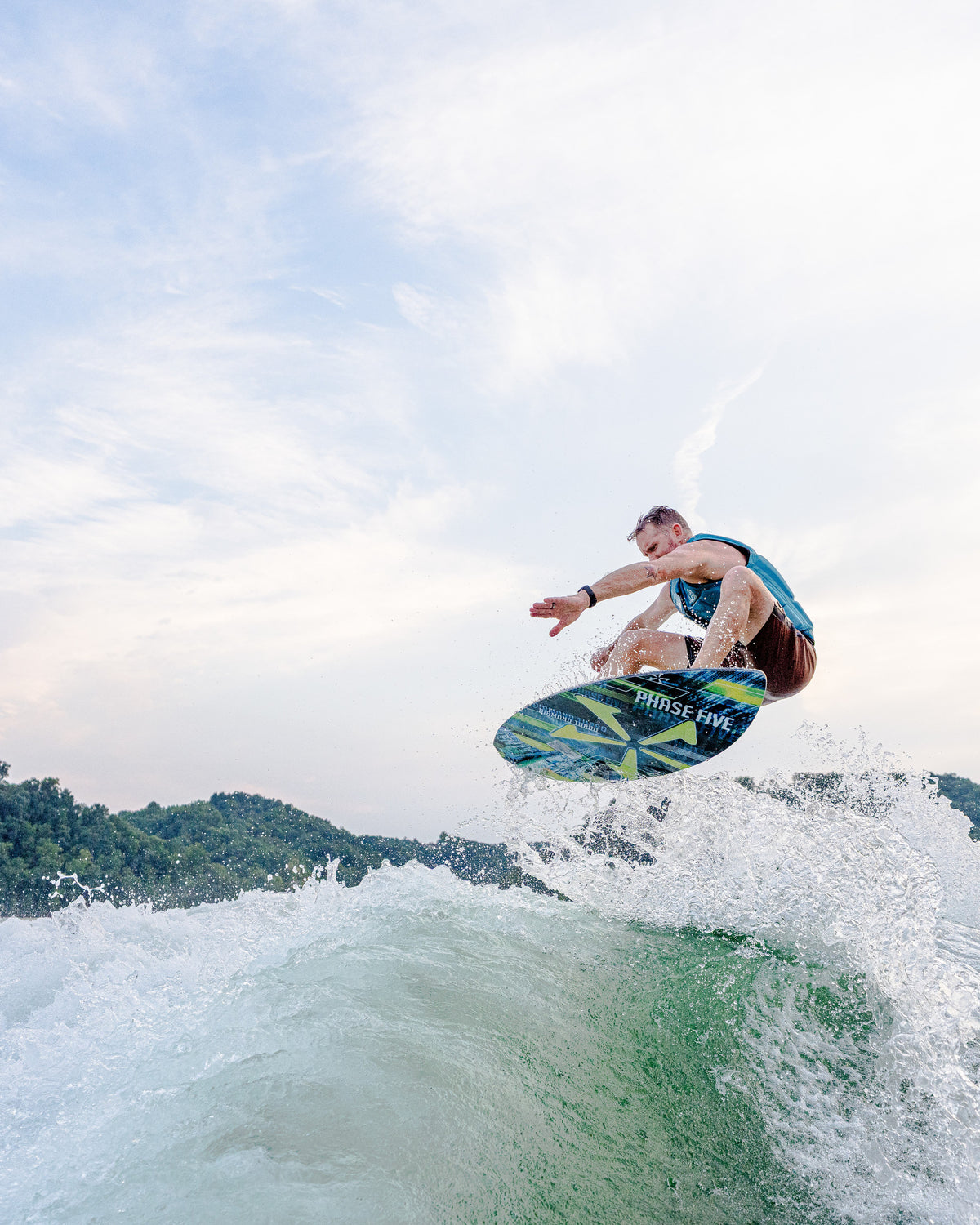 2027 Phase Five Diamond Turbo wakesurf board action photo