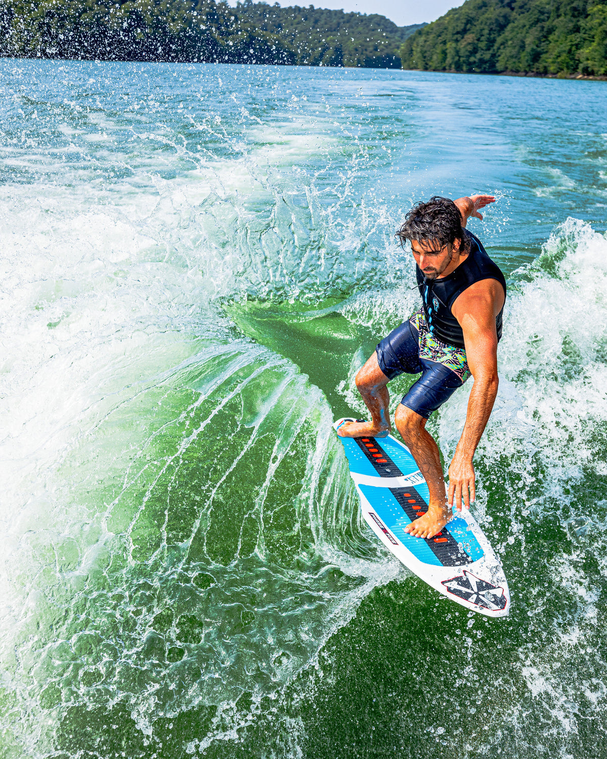 2027 Phase Five Key CL wakesurf board action photo