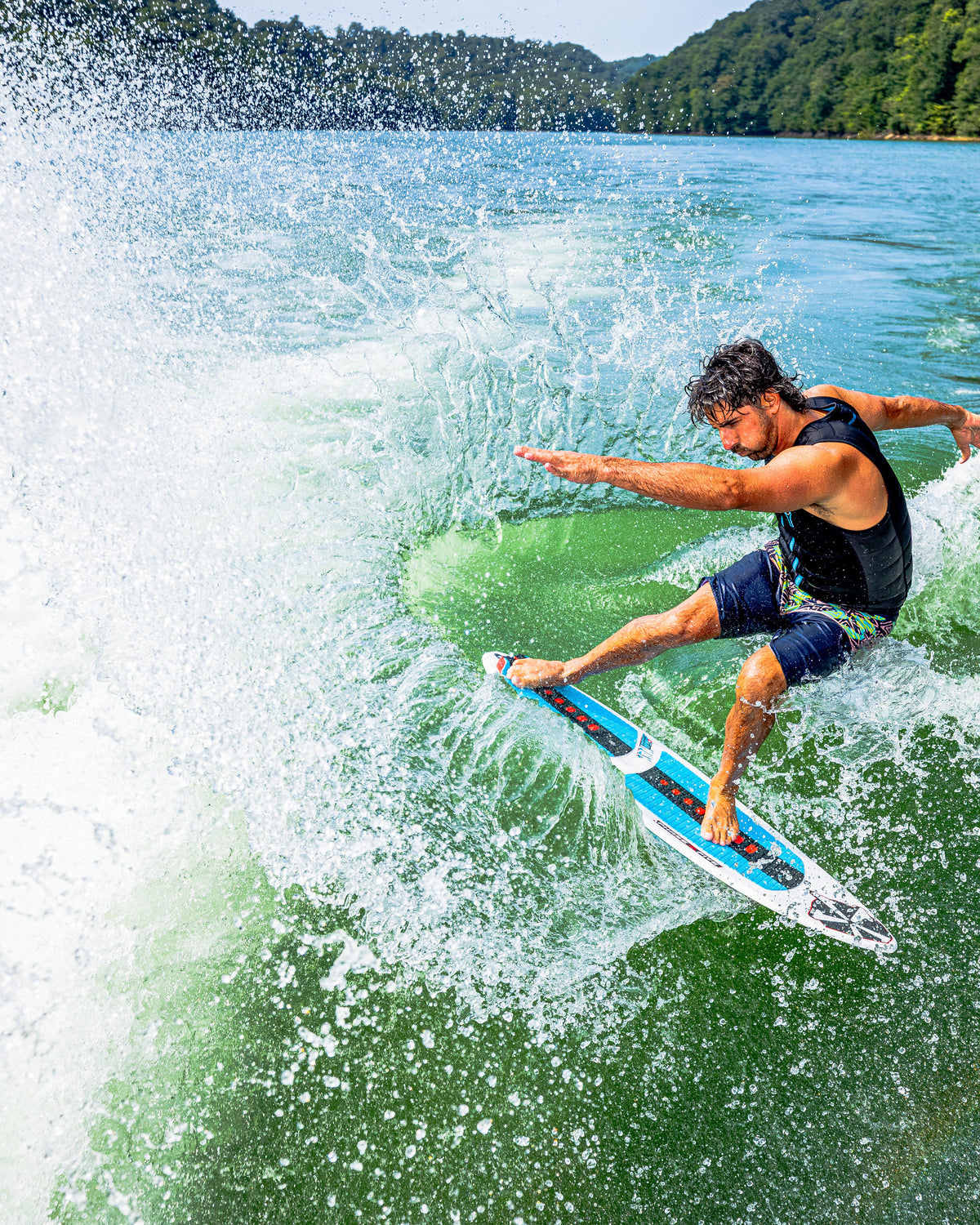 2027 Phase Five Key CL wakesurf board action photo
