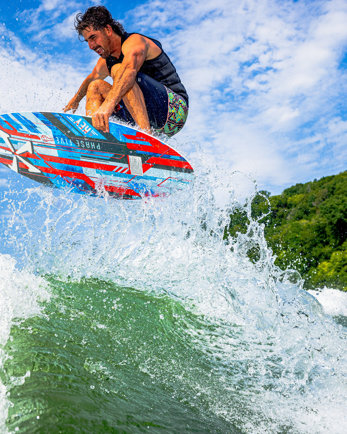 2027 Phase Five Key CL wakesurf board action photo