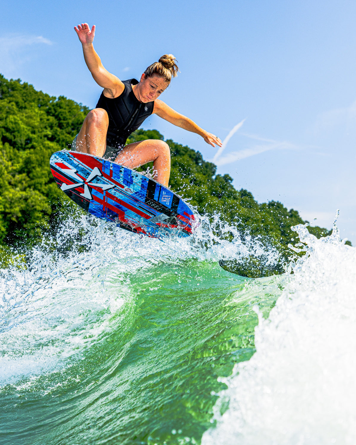 2027 Phase Five Key V2 wakesurf board action photo