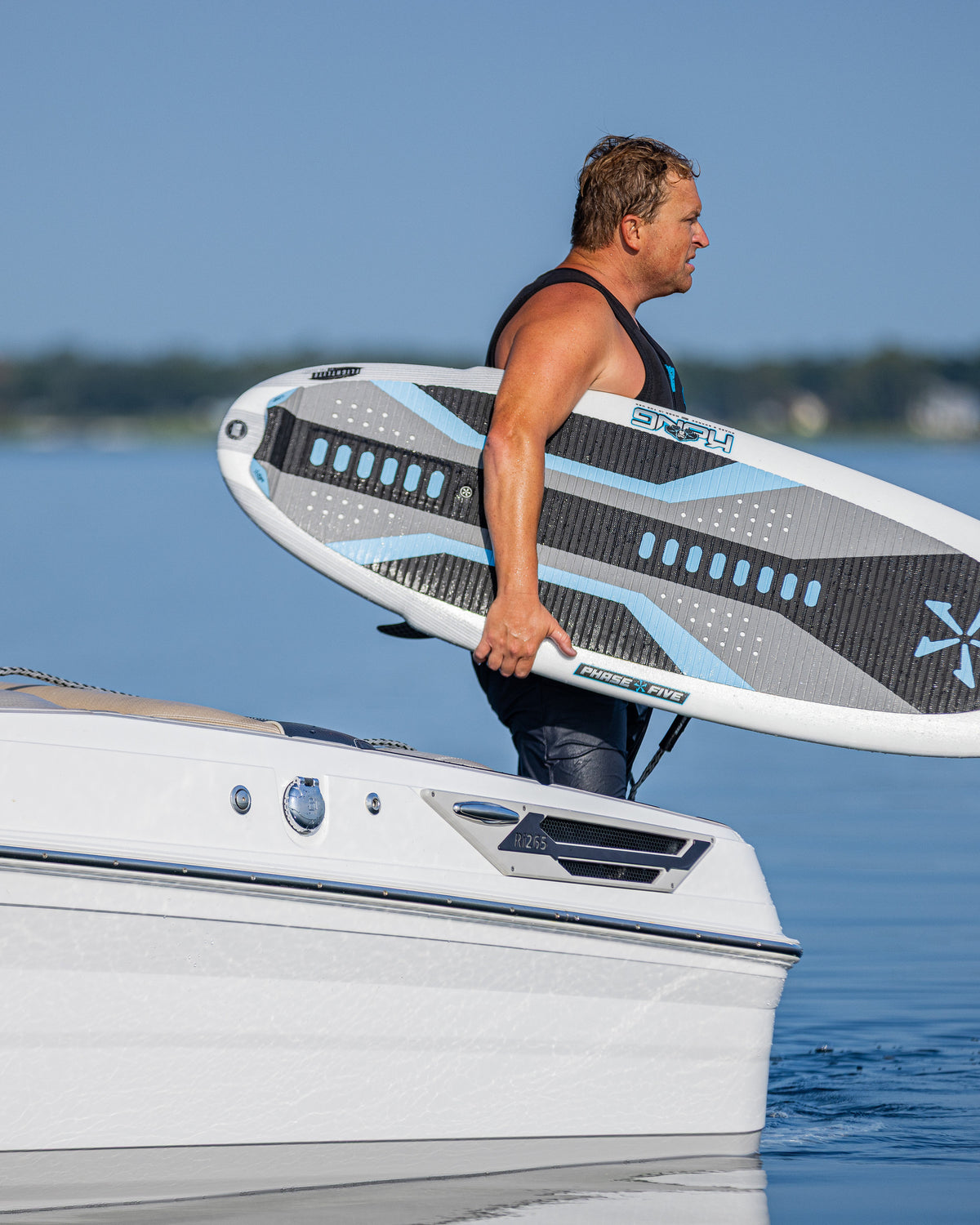 2027 Phase Five Kong wakesurf board lifestyle photo