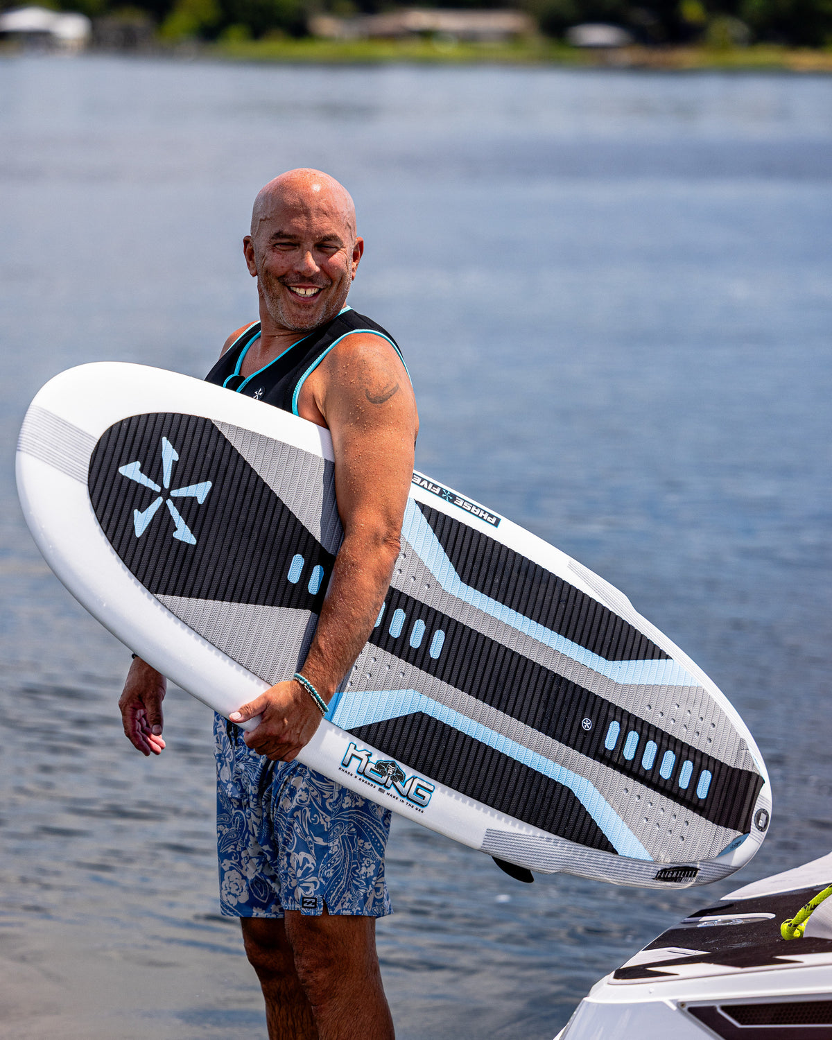2027 Phase Five Kong wakesurf board lifestyle photo