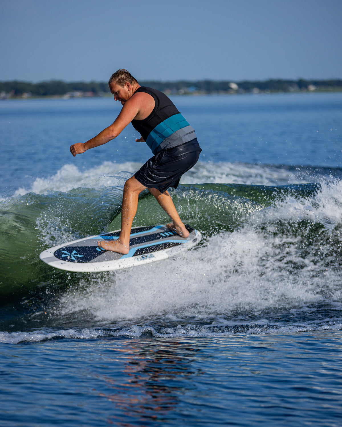2027 Phase Five Kong wakesurf board action photo