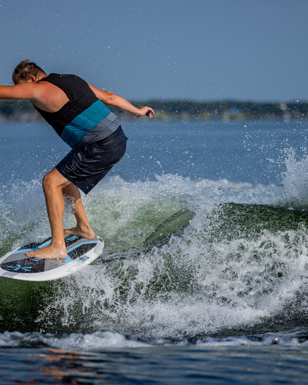 2027 Phase Five Kong wakesurf board action photo