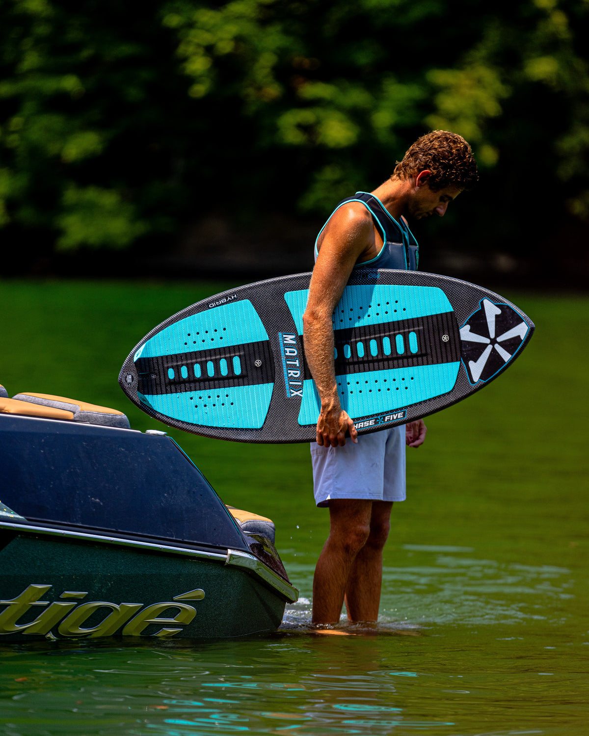2027 Phase Five Matrix Pro wakesurf board lifestyle photo