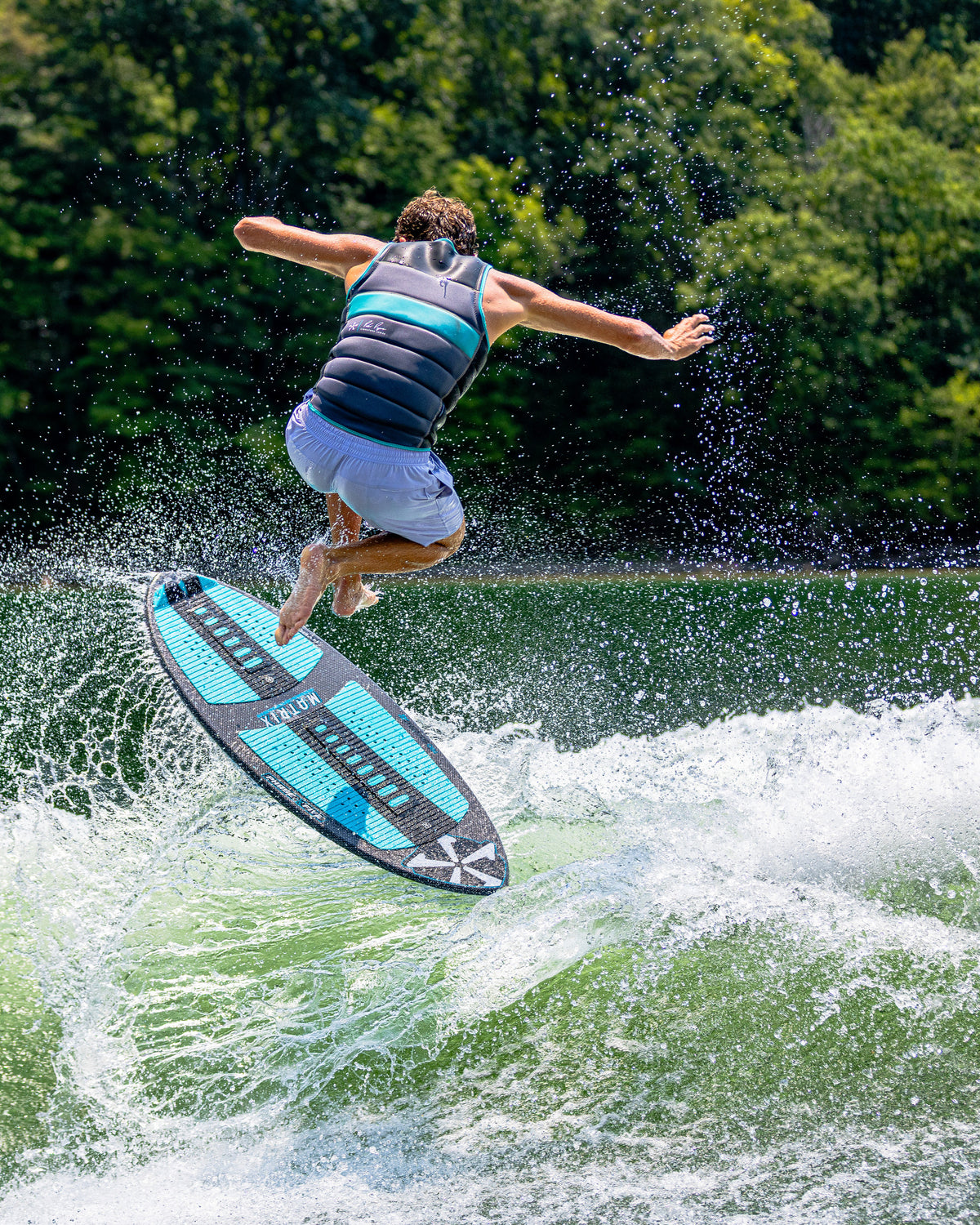2027 Phase Five Matrix Pro wakesurf board action photo