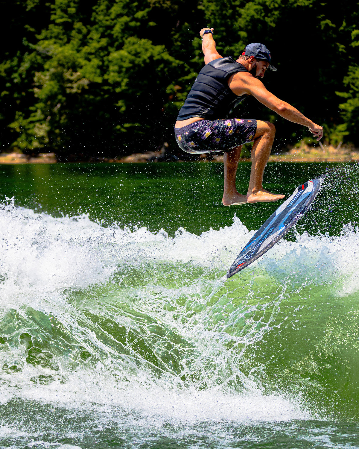 2027 Phase Five MVP V4 wakesurf board action photo