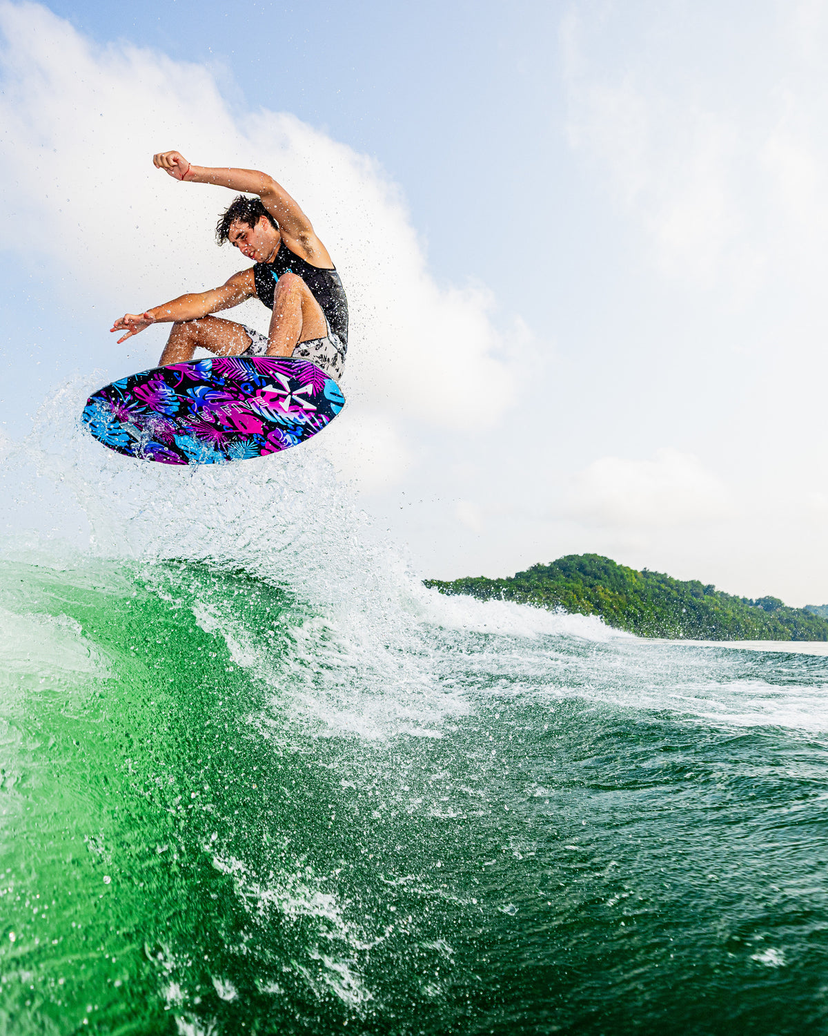 2027 Phase Five Party Crasher wakesurf board action photo