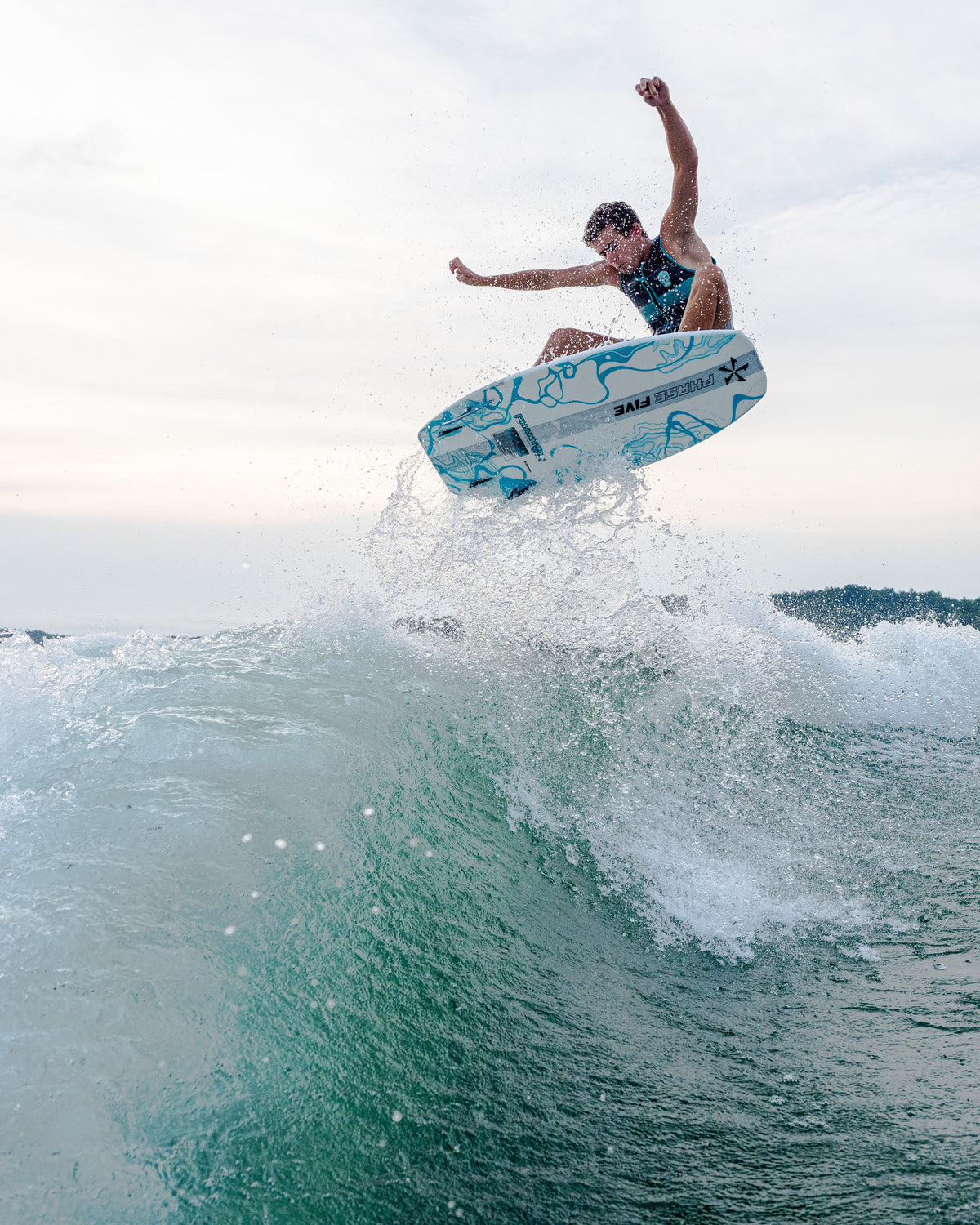 2027 Phase Five Phantom wakesurf board action photo