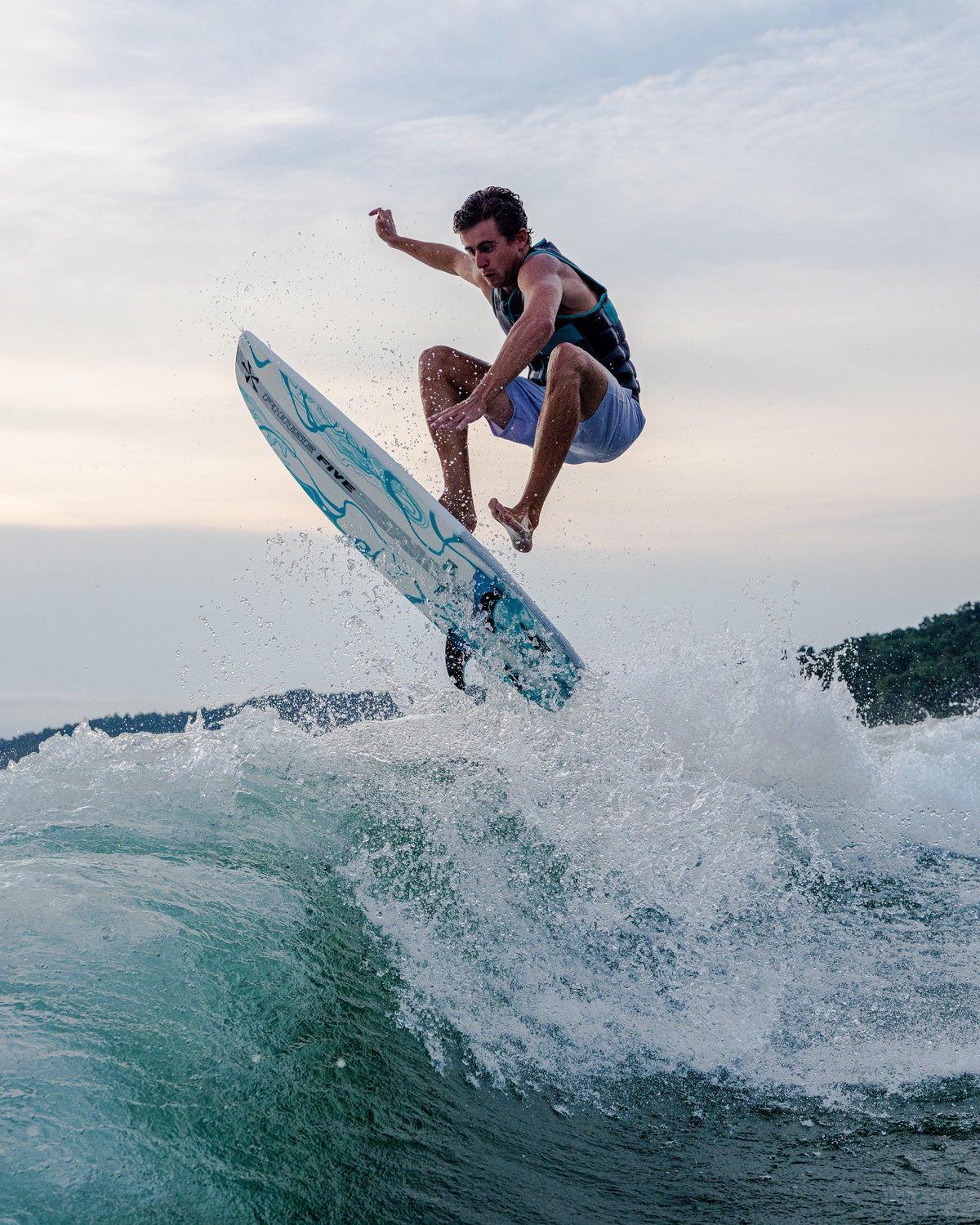 2027 Phase Five Phantom wakesurf board action photo