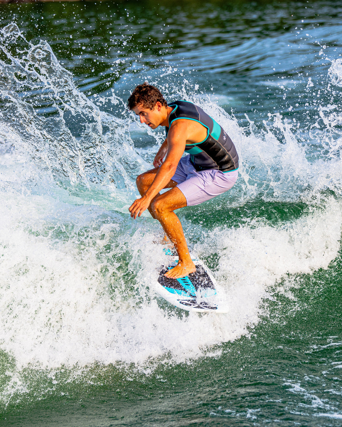 2027 Phase Five Phantom wakesurf board action photo