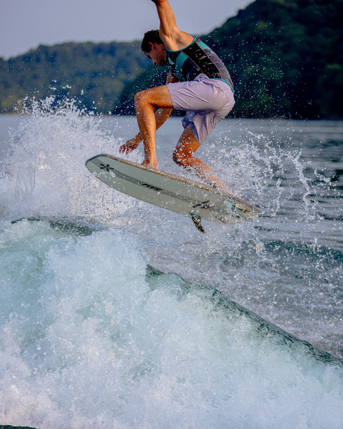 2027 Phase Five Phantom Stealth wakesurf board action photo