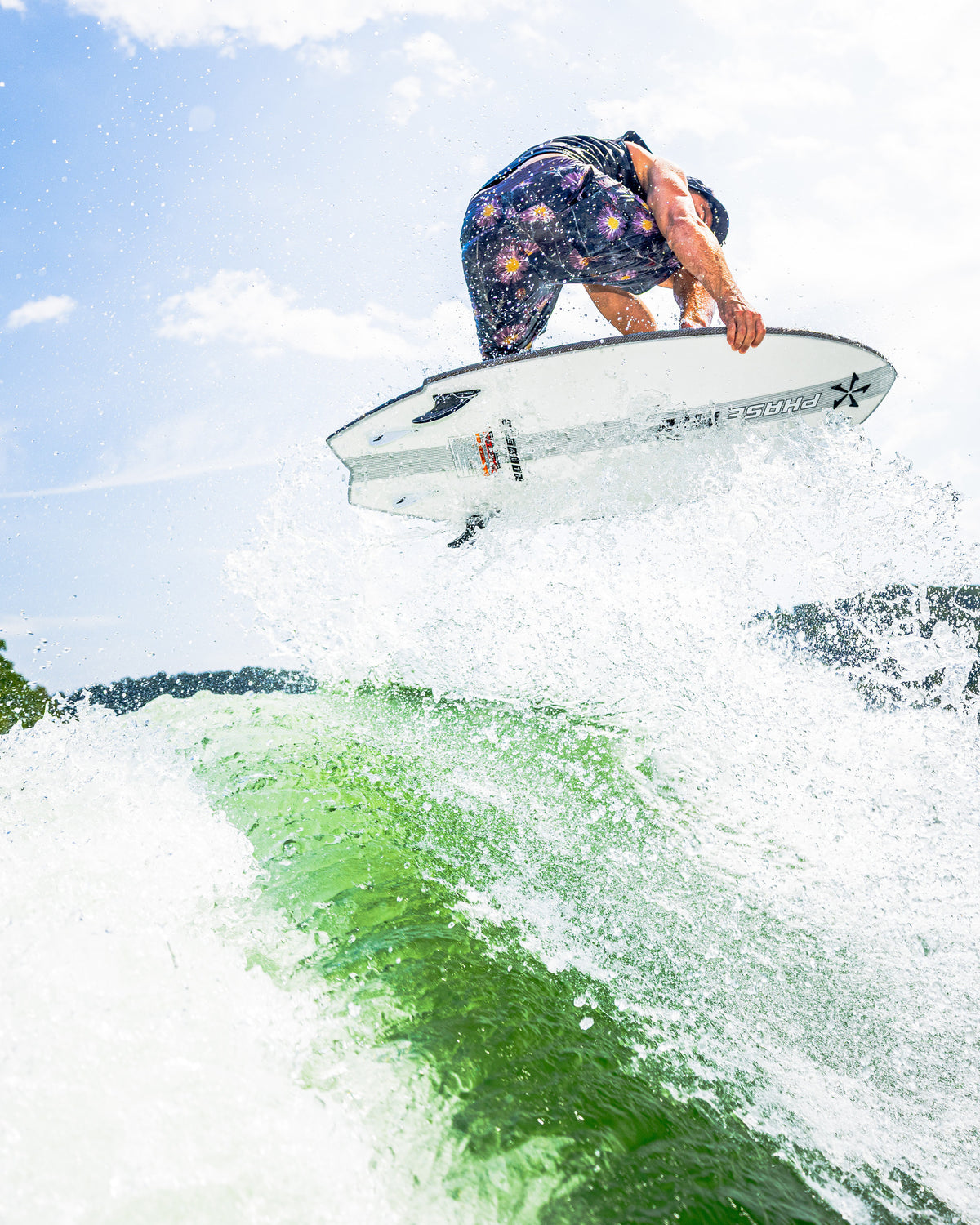 2027 Phase Five Sensei Stealth wakesurf board action photo