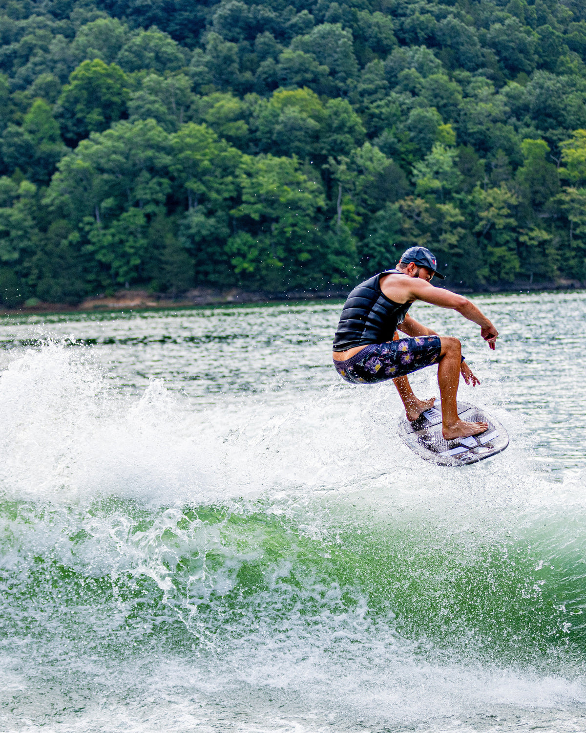 2027 Phase Five Sensei Stealth wakesurf board action photo