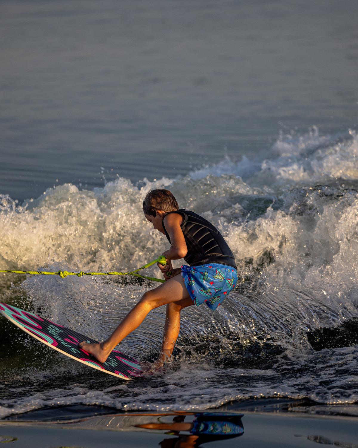 2027 Phase Five Snapper wakesurf board action photo