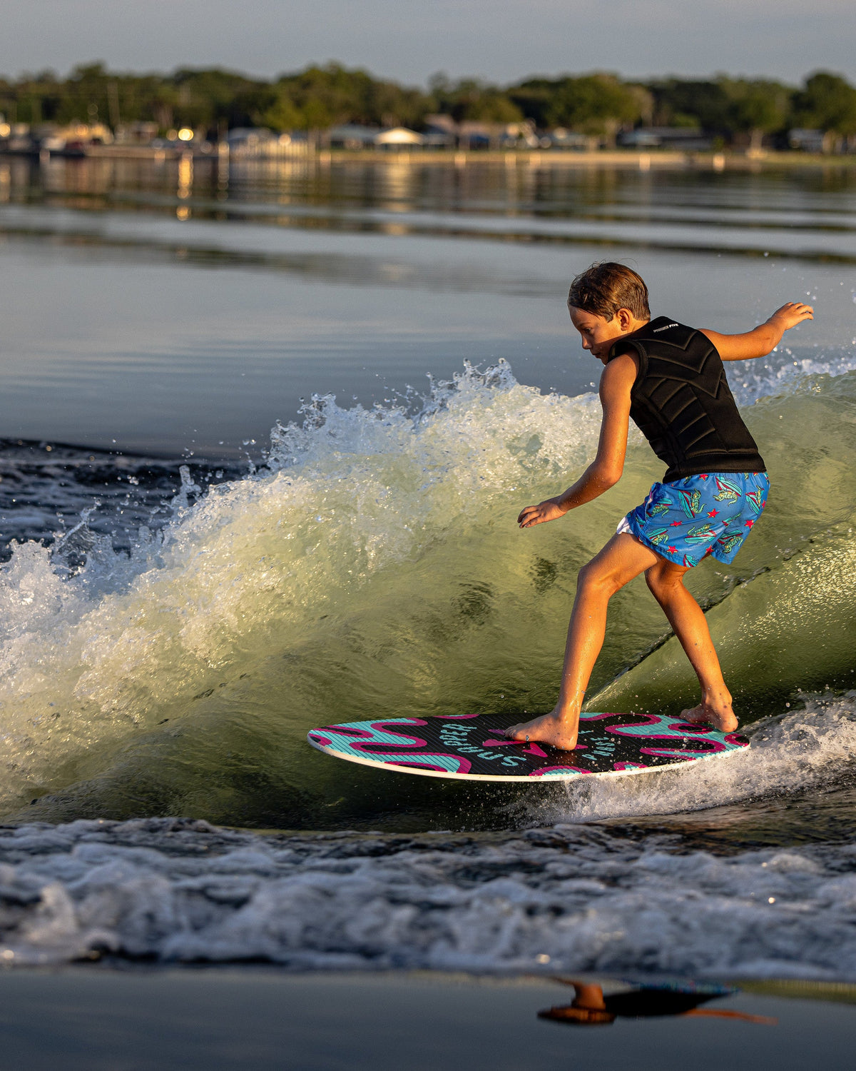 2027 Phase Five Snapper wakesurf board action photo
