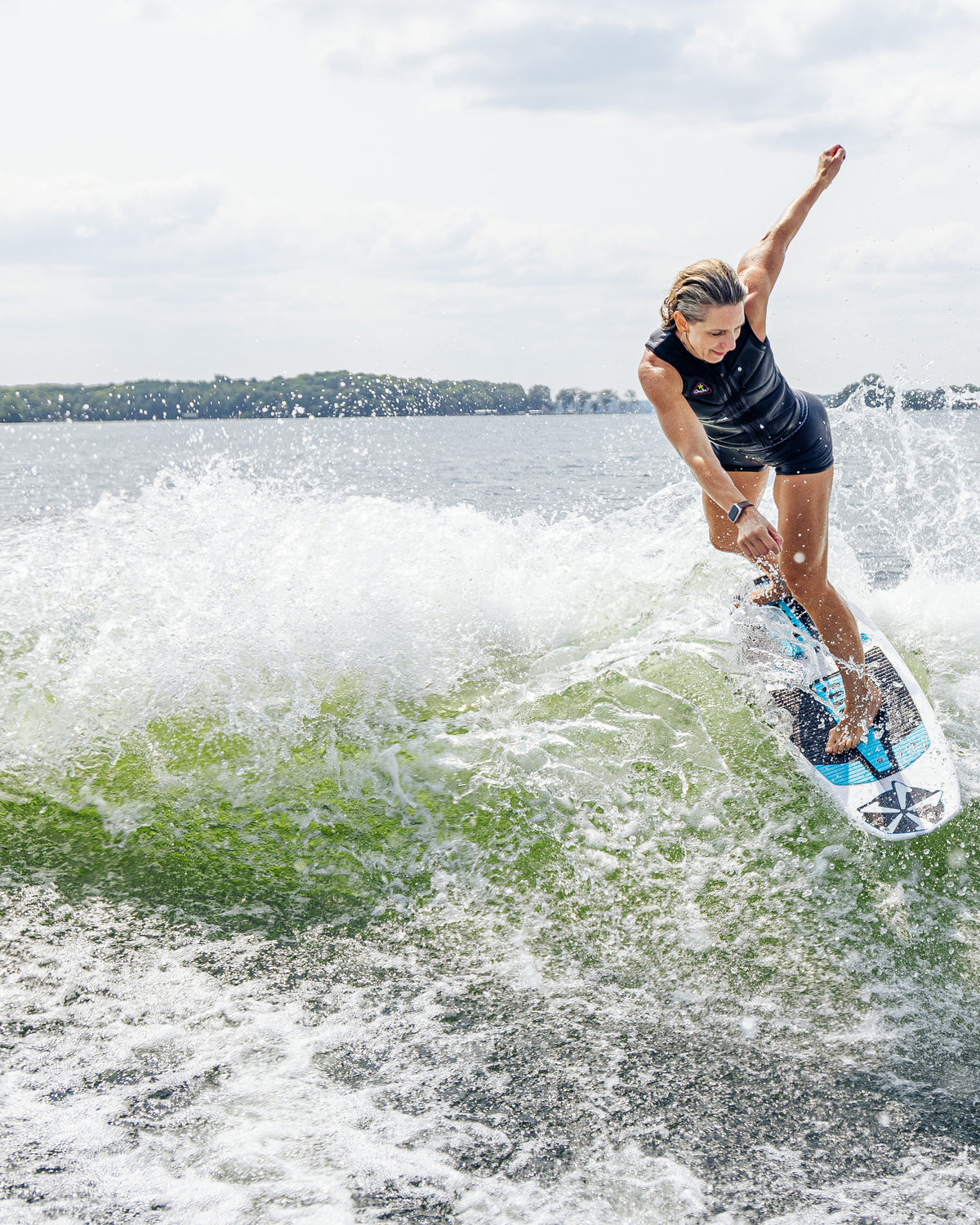 2027 Phase Five Swell wakesurf board action photo