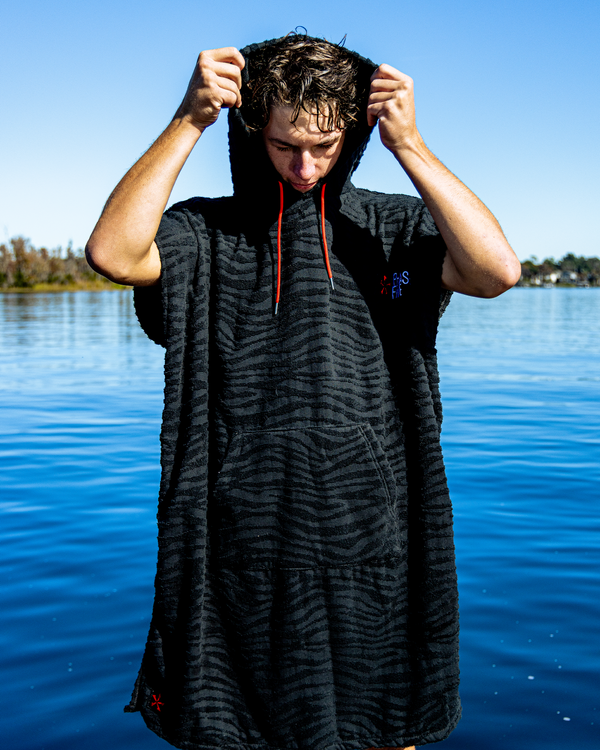 Phase Five Zebra Hooded Towel - Phase 5 Wakesurf Boards