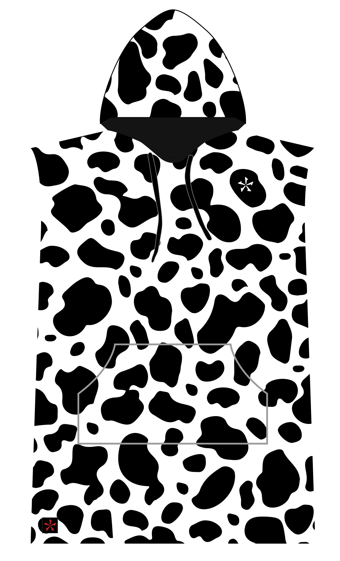 2027 Phase Five Cow Hooded Towel — supplied front design illustration
