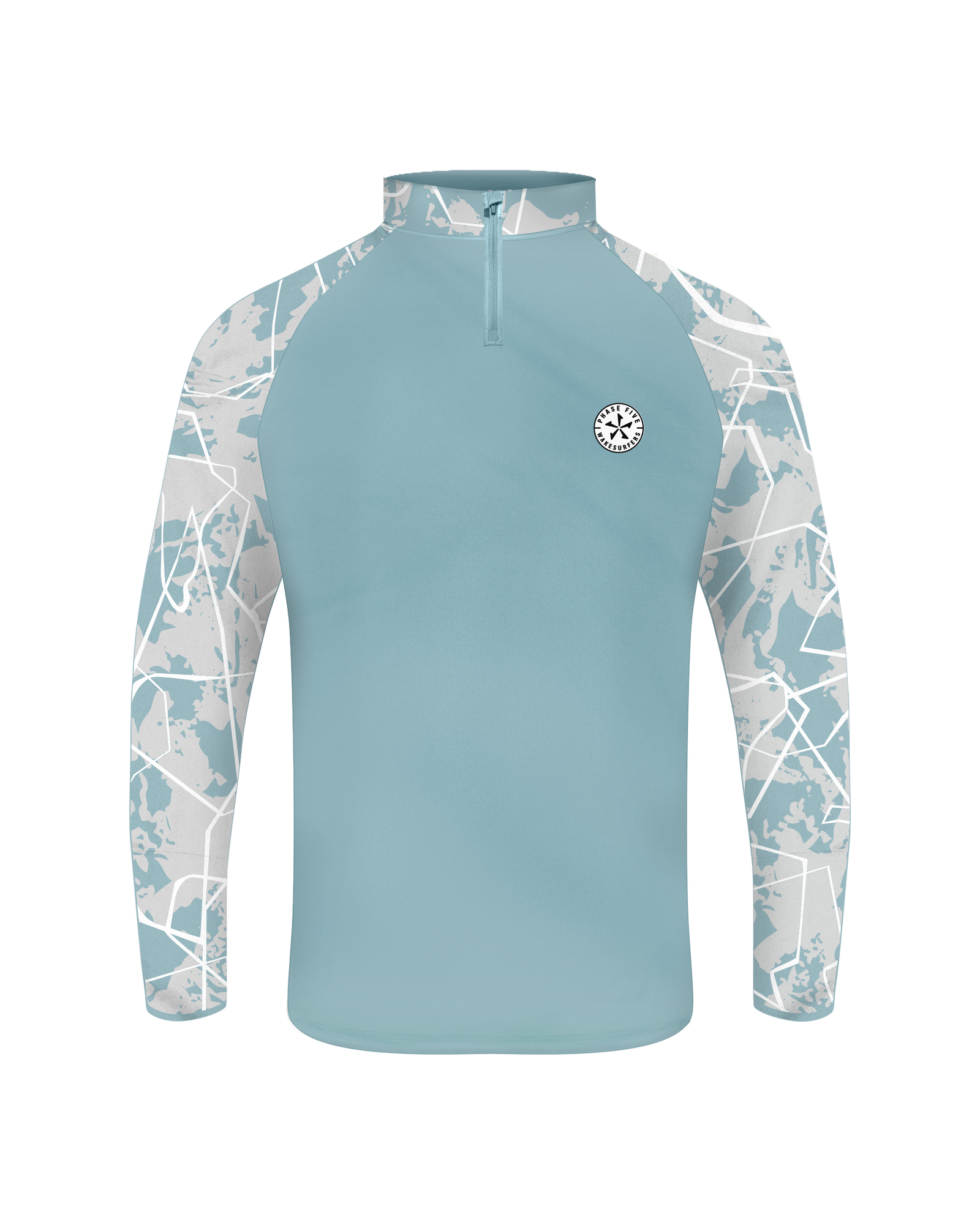 2027 Phase Five Performance Long Sleeve Quarter Zip — Blue Abstract — product view