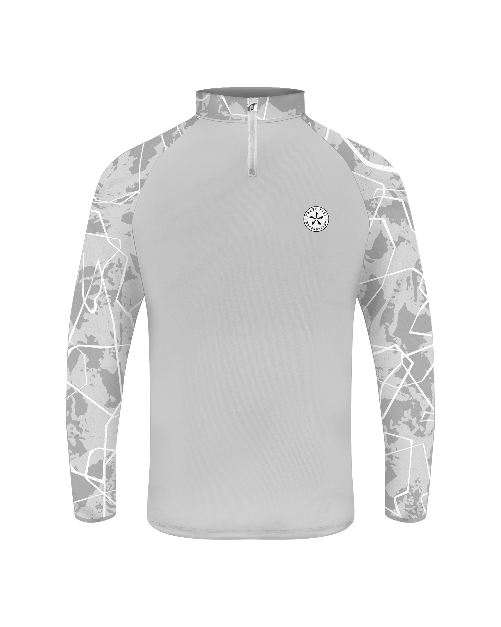 2027 Phase Five Performance Long Sleeve Quarter Zip — White Abstract — product view