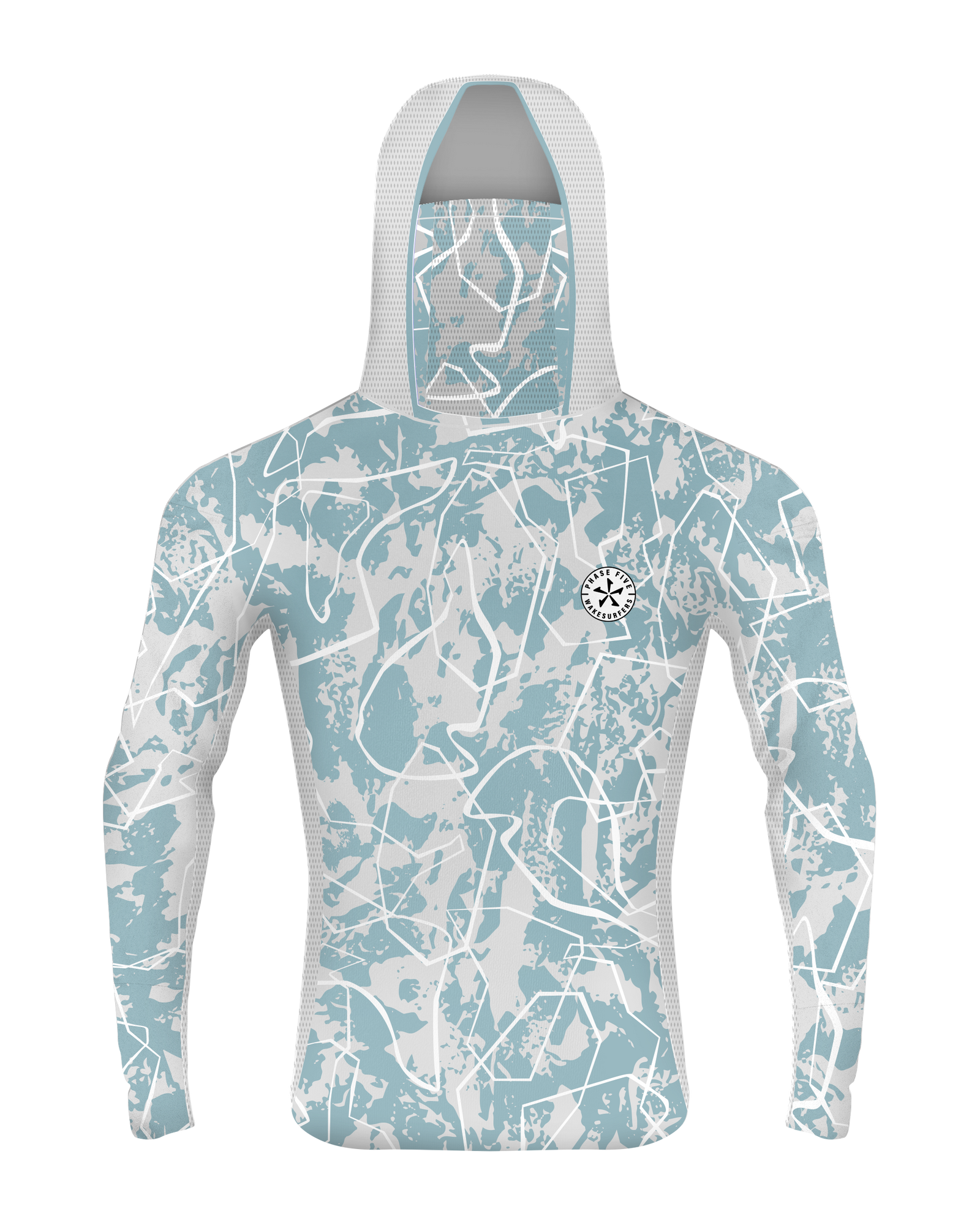 2027 Phase Five Performance SPF Hood — Blue Abstract — product view