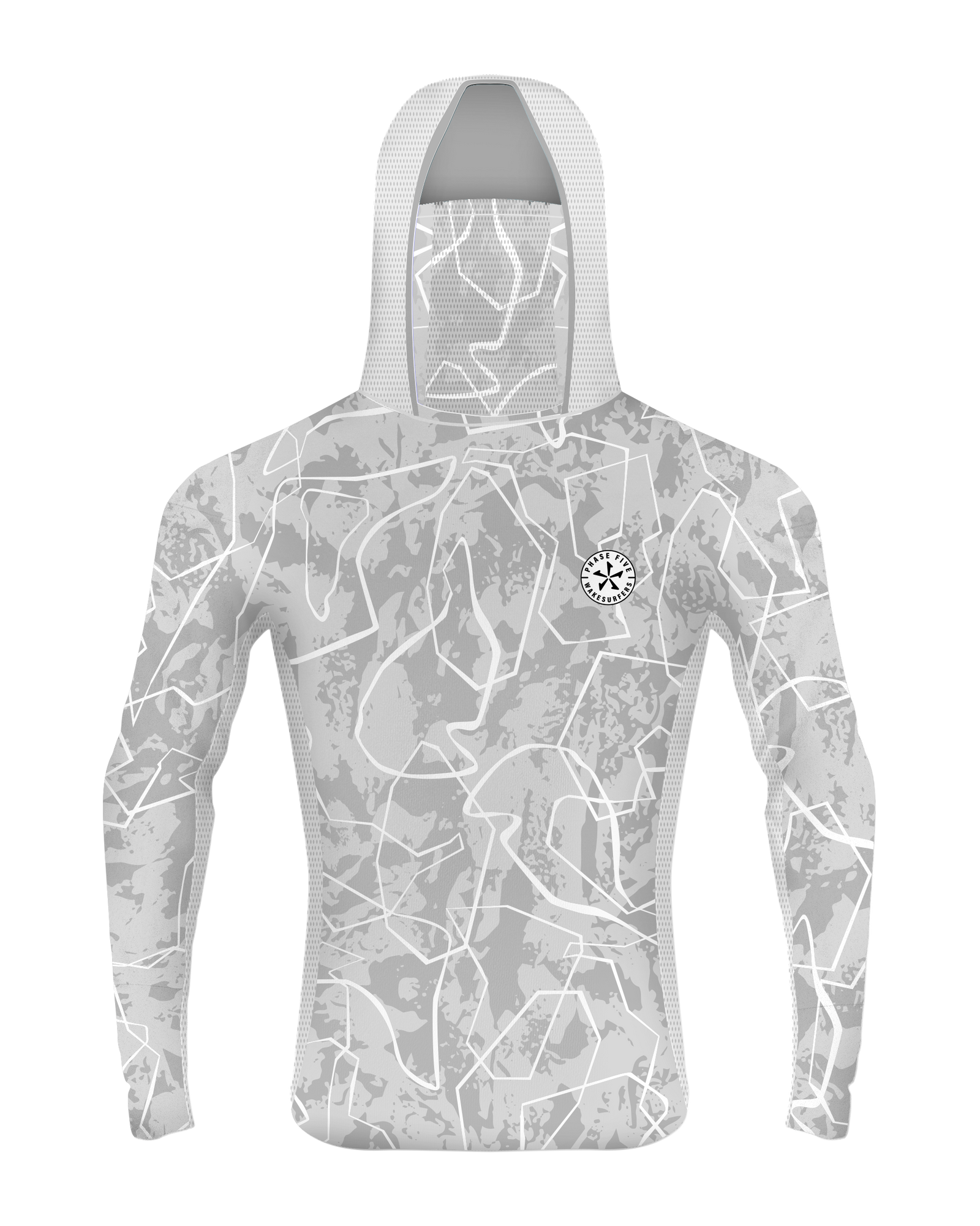2027 Phase Five Performance SPF Hood — White Abstract — product view