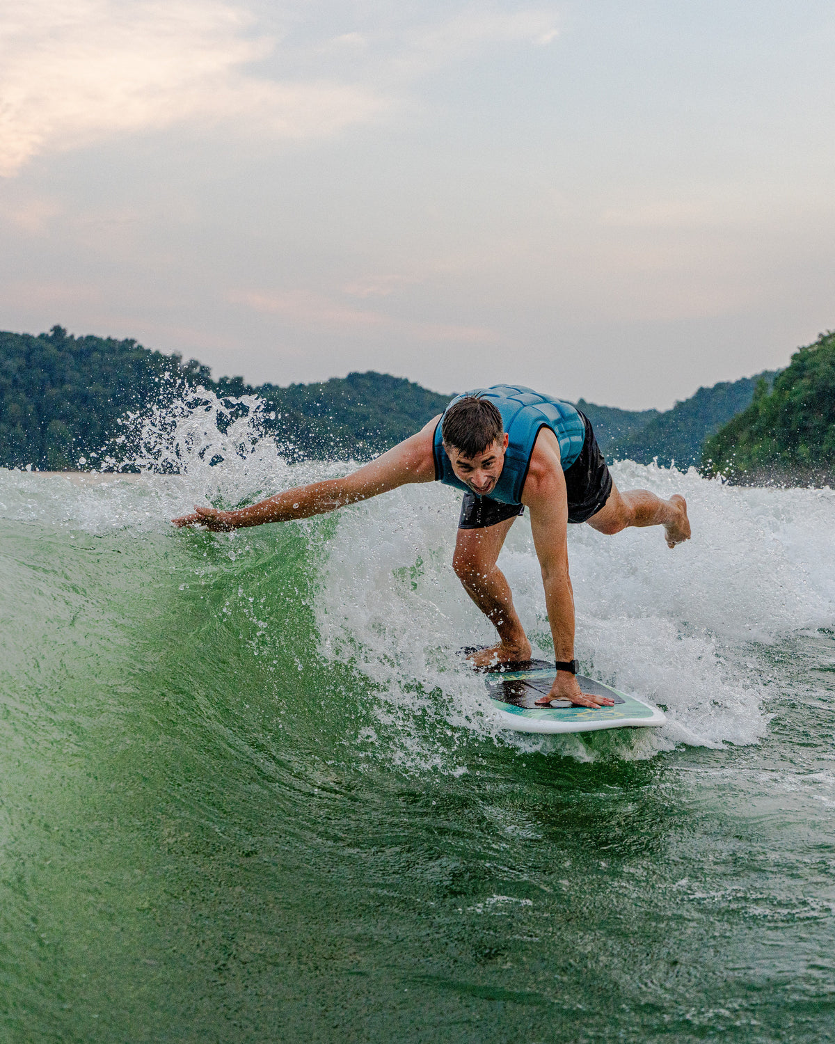 2027 Phase Five Cap'tin wakesurf board action photo