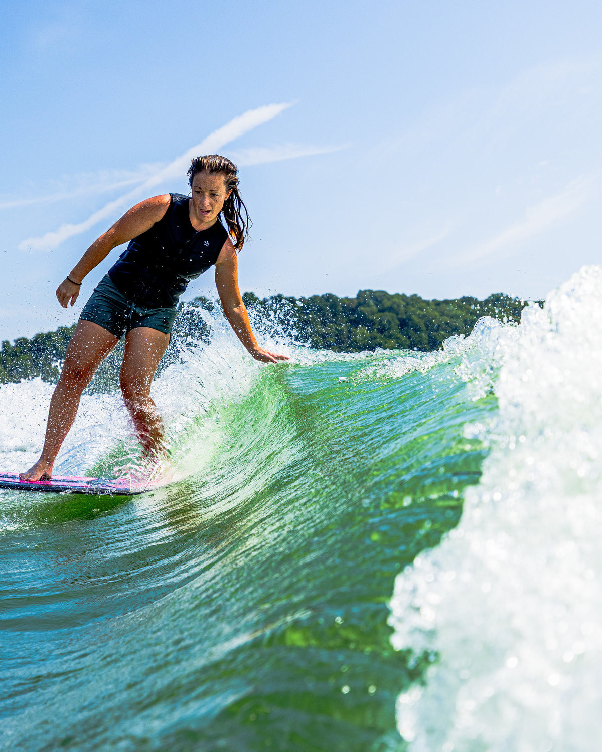 2027 Phase Five Diamond Luv wakesurf board action photo