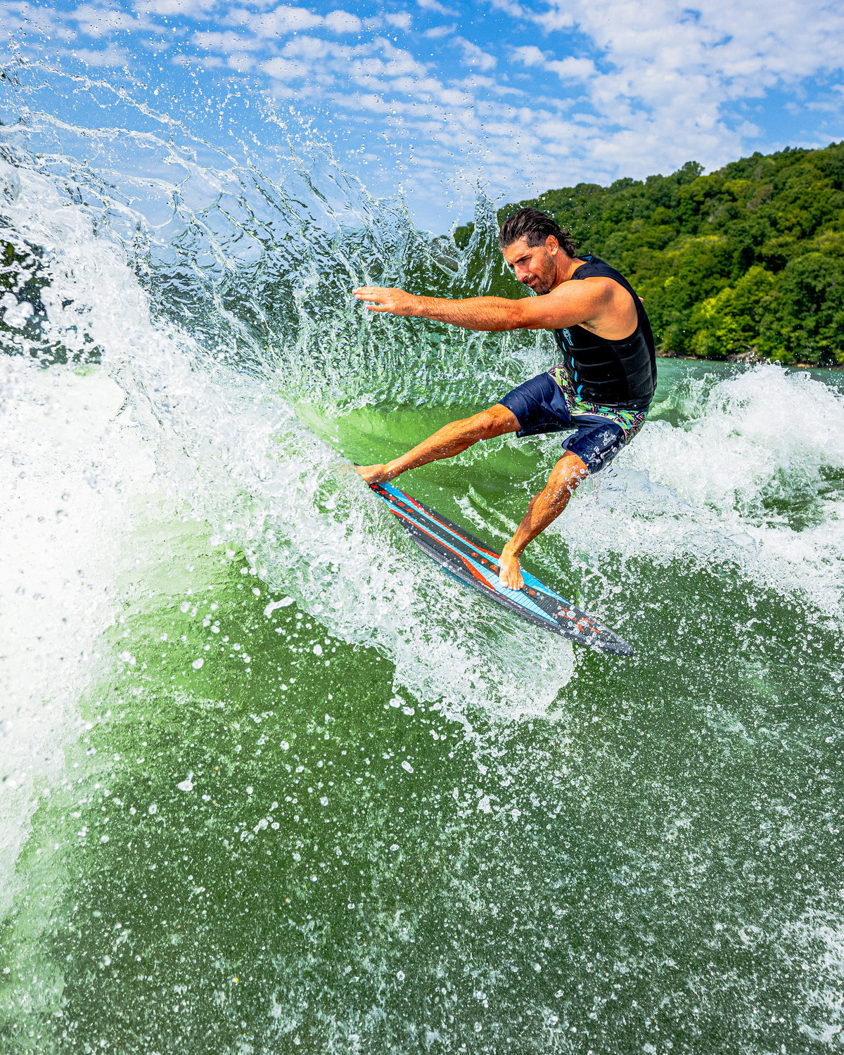 2027 Phase Five Key V2 wakesurf board action photo