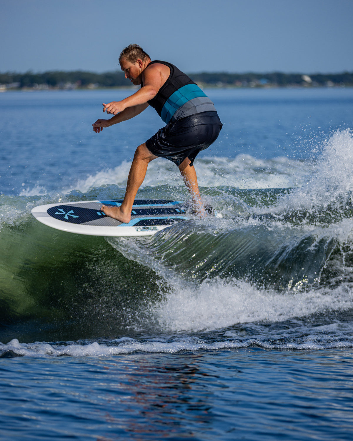 2027 Phase Five Kong wakesurf board action photo