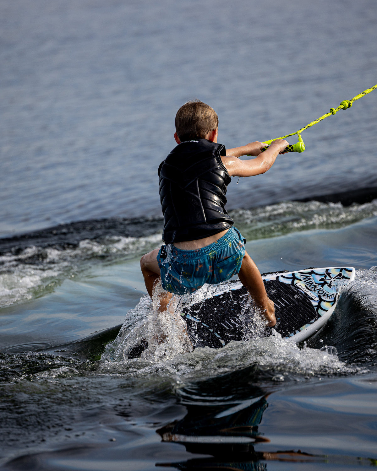 2027 Phase Five Minnow wakesurf board action photo