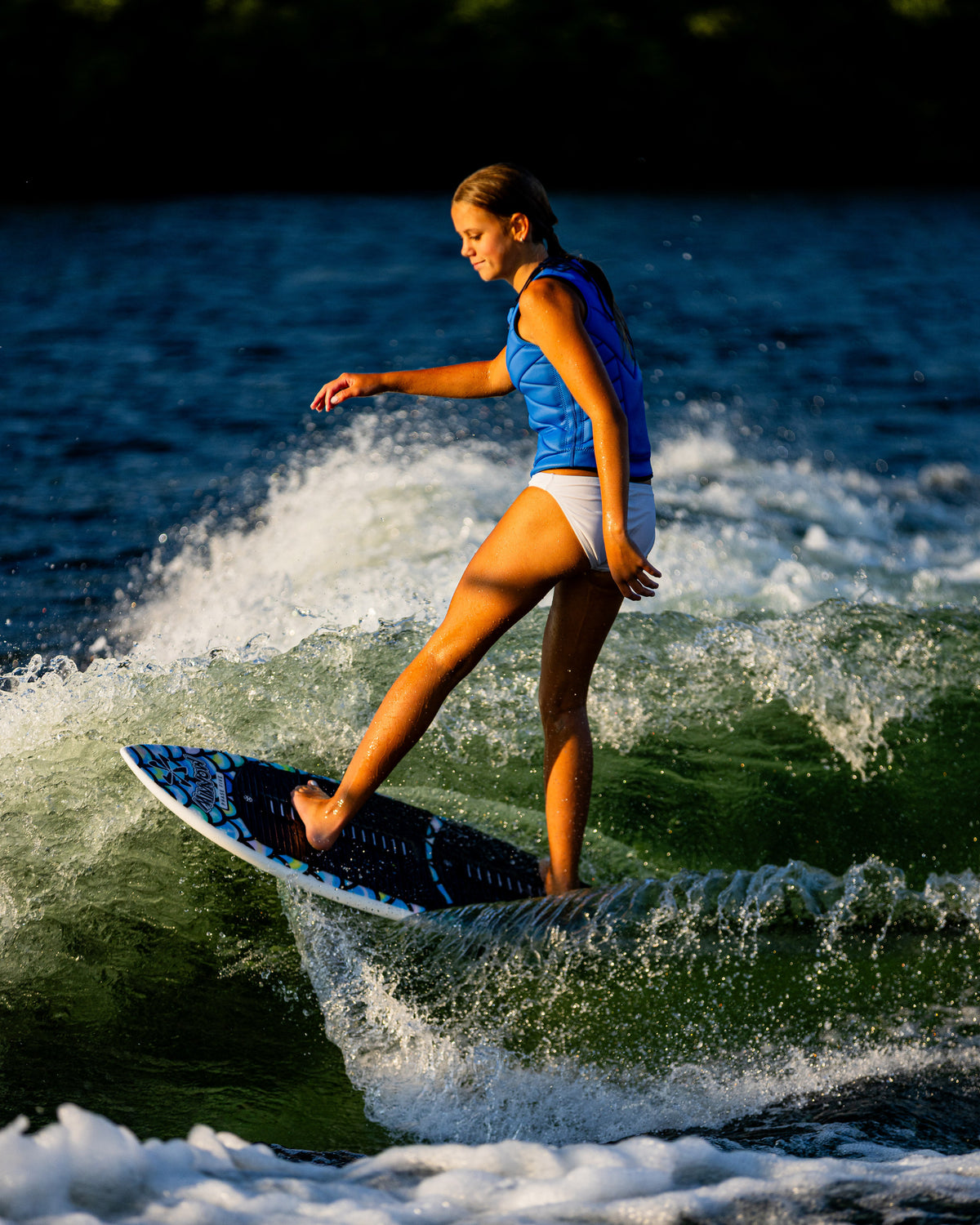 2027 Phase Five Minnow wakesurf board action photo