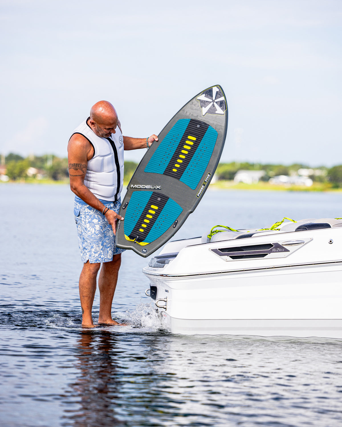 2027 Phase Five Model X wakesurf board lifestyle photo