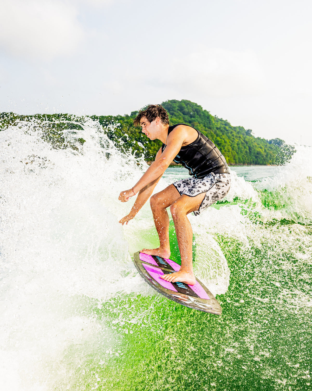 2027 Phase Five Party Crasher wakesurf board action photo