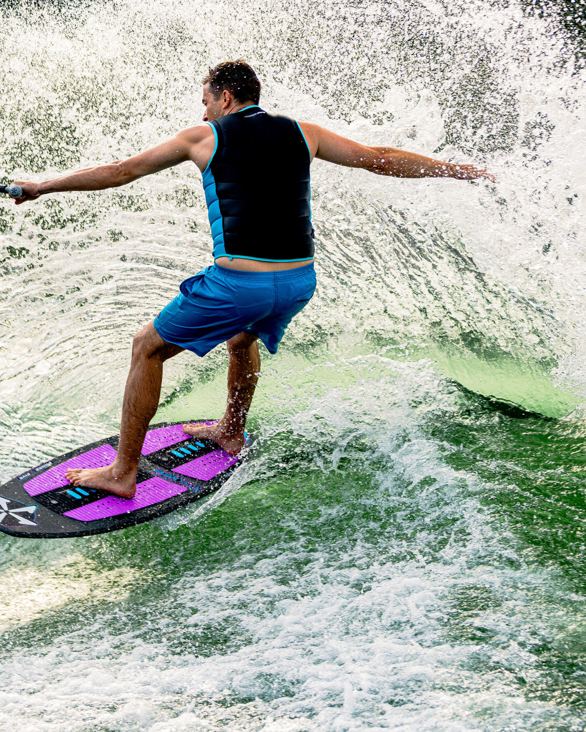 2027 Phase Five Party Crasher wakesurf board action photo