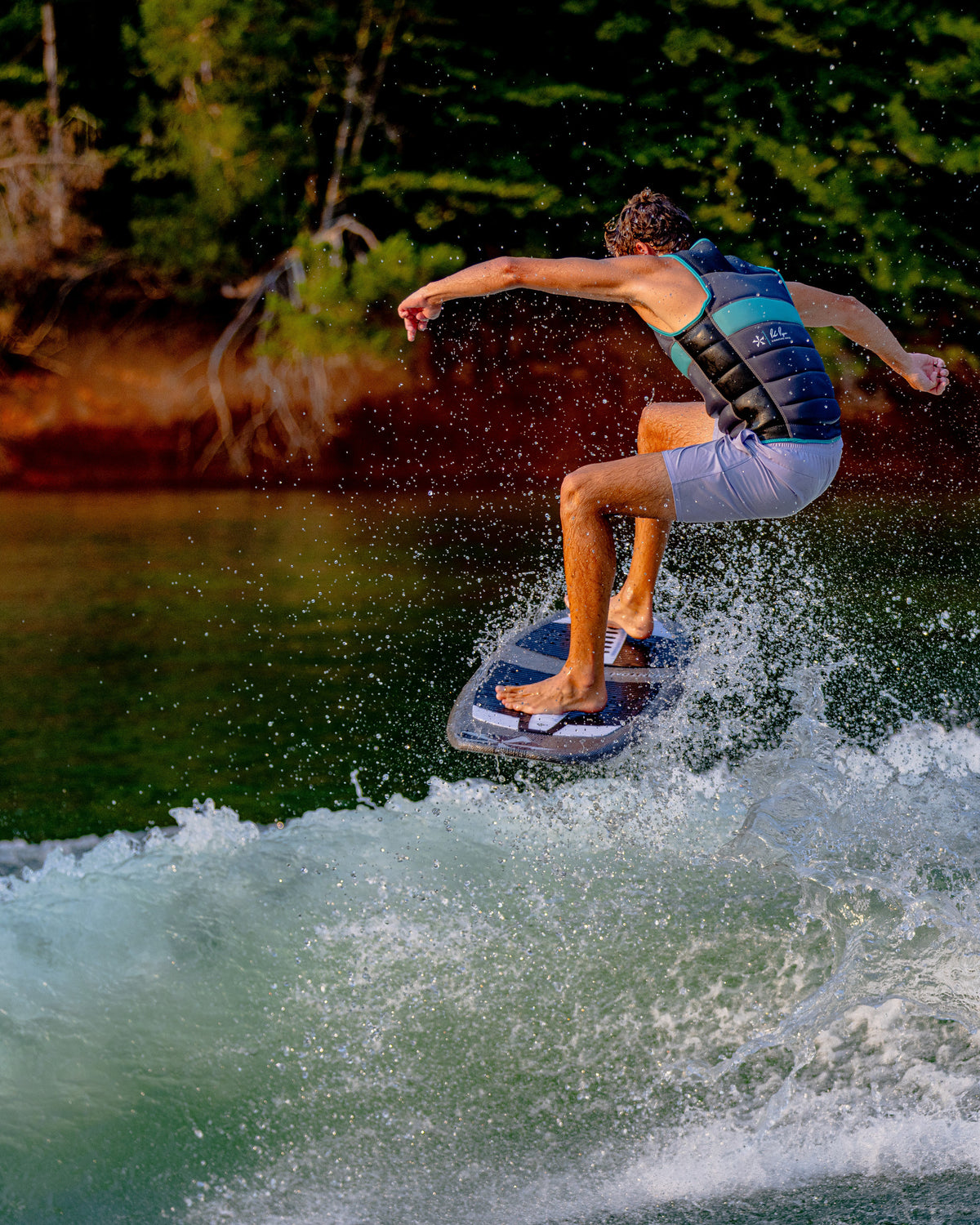 2027 Phase Five Phantom Stealth wakesurf board action photo