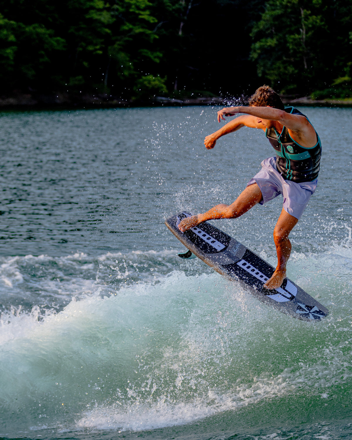 2027 Phase Five Phantom Stealth wakesurf board action photo