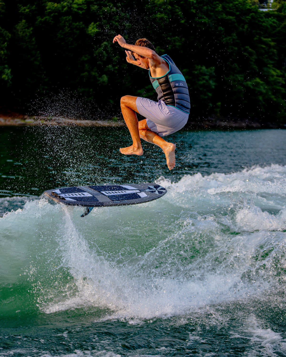 2027 Phase Five Phantom Stealth wakesurf board action photo