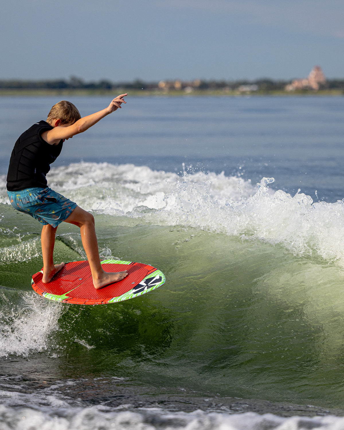 2027 Phase Five Shrimp wakesurf board action photo