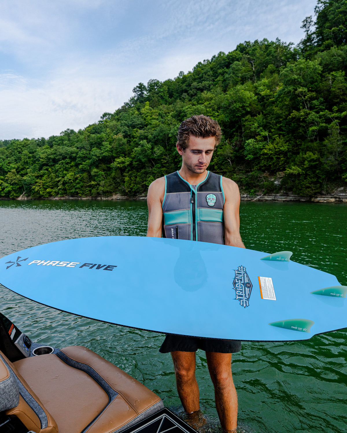 2027 Phase Five Trident V3 wakesurf board lifestyle photo