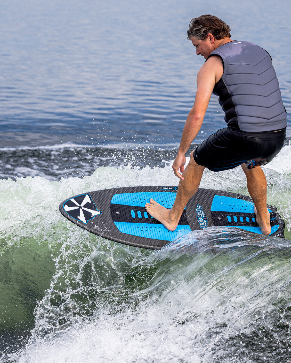 2027 Phase Five Trident V3 wakesurf board action photo
